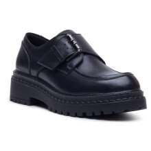 (, ) Hush Puppies Orla Monk Leather Women's Black Loafers