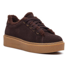 (, ) Hush Puppies Brinlee Fur Suede Women's BROWN Trainers