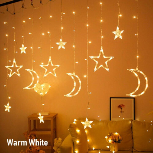 Star Moon Curtain Lights 138 LED 11.5 ft 2