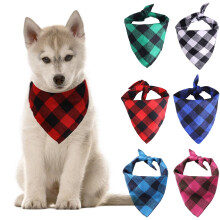 Jacenvly Plaid Cotton Pet Bandana 1 Piece