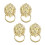 Lion Head Drawer Pull Handle Knobs Golden 4pcs 2