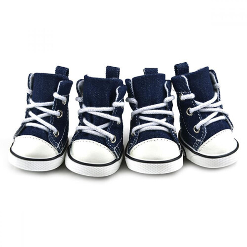 Dog Denim Anti-slip Booties 4 Pcs 1