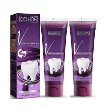 (2PCS) 1-3PCS V34 Colour Corrector Teeth Whitening Purple Toothpaste Remove Yellow Plaque Smoke Stain Dental Cleaning Toothpaste