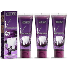 (3PCS) 1-3PCS V34 Colour Corrector Teeth Whitening Purple Toothpaste Remove Yellow Plaque Smoke Stain Dental Cleaning Toothpaste
