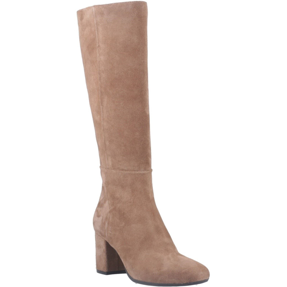 Hush Puppies (, ) Oprah Suede Long Leather Women's Mocha Heeled Knee High Boots