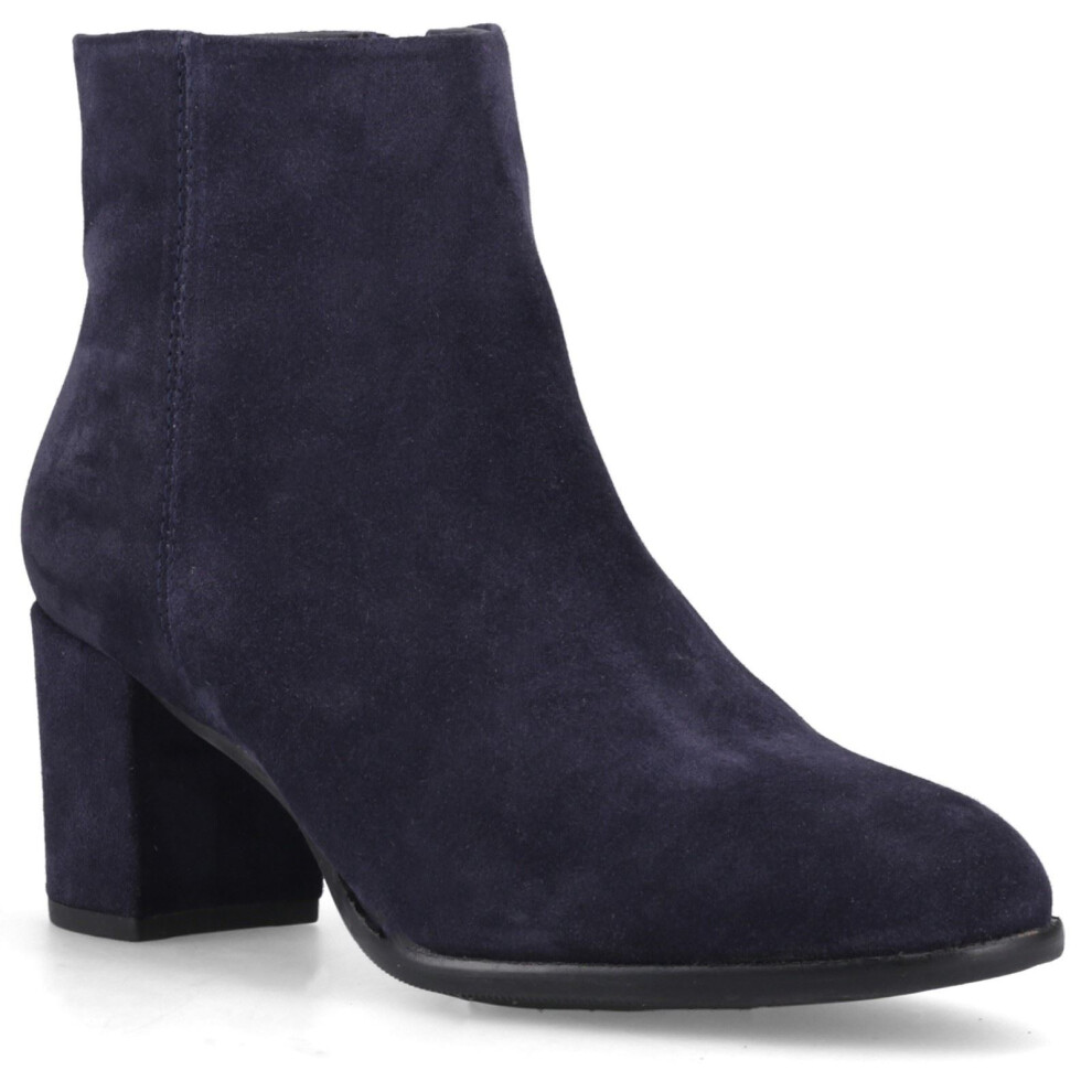Hush Puppies (, ) Claridy Suede Leather Women's Navy Heeled Ankle Boots
