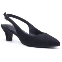 (, ) Hush Puppies Nahla Buckle Kitten Heel Women's Black Pointy Slingback Shoes