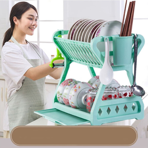 Kitchen storage rack plastic dish drain and utensil holder 1