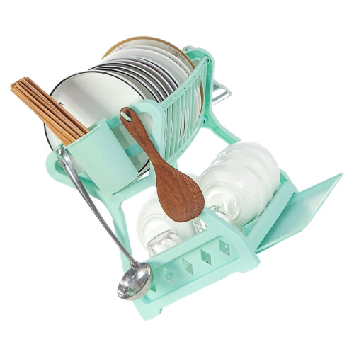 Kitchen storage rack plastic dish drain and utensil holder 2