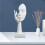 Thinker Lady Sculpture Abstract Face Art Statue White 3