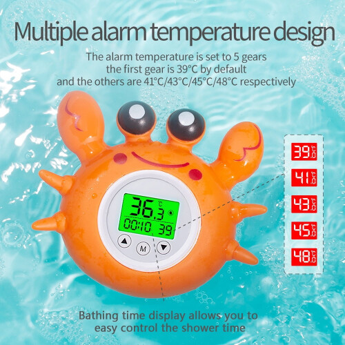 Gecheer bath thermometer crab shape with room temp display 1