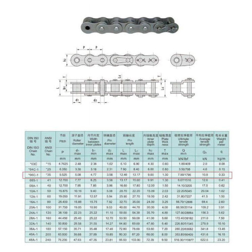 Go Kart Chain 35 Roller Steel Link Chain Replacement 1