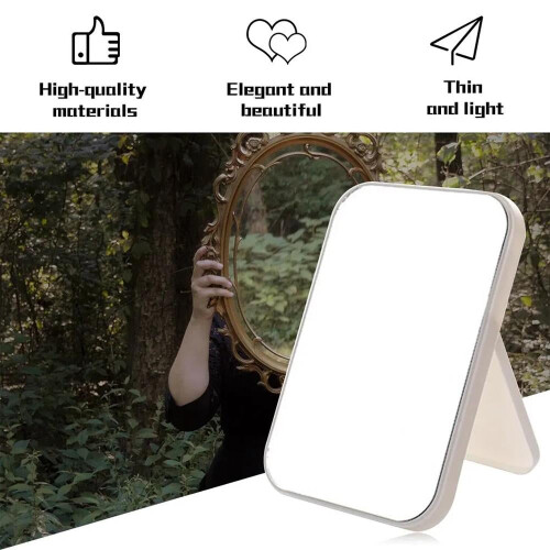 Scandinavian Rice-Colored Mirror Square 30x30cm 2
