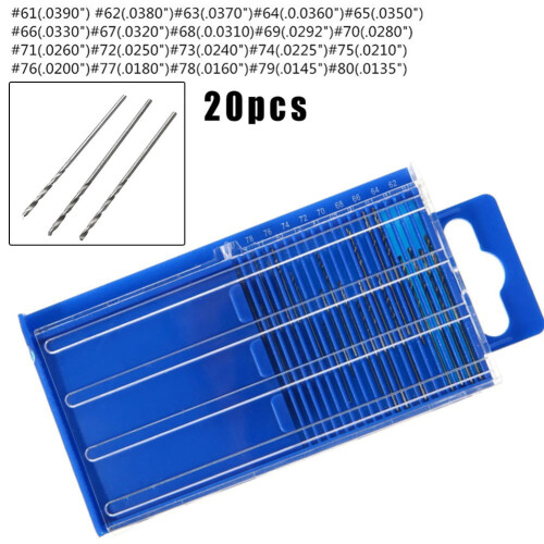 GLFSIL HSS mini imperial drill bit set #61-#80 20 pcs 2