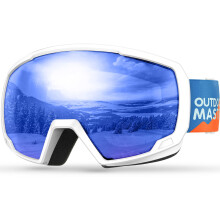 Lunettes de Ski pour Enfants OutdoorMaster, Lunettes de Snowboard - Lunettes Antibrouillard 100% UV, Sphériques - Jour Bleu
