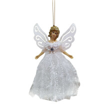 Ange féerique pour sapin de Noël - Ornement pendentif ange en tissu pour les décorations de fêtes