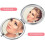 Compact round double-sided makeup mirror for women, gold, 3