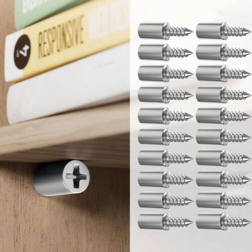 Self-tapping screws for cabinets with white covers 20 pcs 1