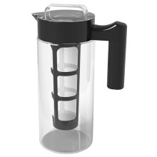 Cafetière à infusion à froid, carafe à glaçons en verre et infuseur à thé avec filtre à mailles étanche.