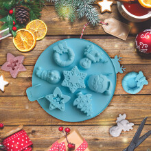 Christmas mould snowman tree candle chocolate 8-line