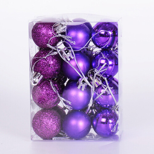 Christmas Ball Ornaments Red Plastic 24PCS