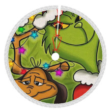 Grin-Ch Christmas Tree Skirt 48 Inch Rustic Holiday Decor