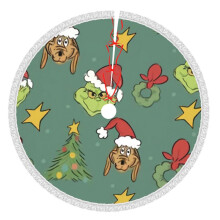 Grin-Ch Christmas Tree Skirt 48 Inch Rustic Holiday Decor