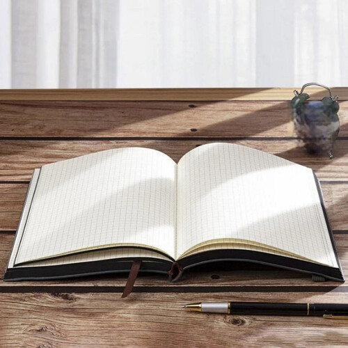 A5 blue leather diary notebook 320 pages 1