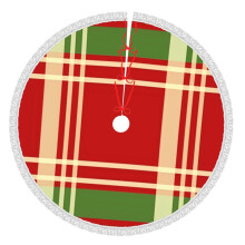 Christmas tree skirt plaid 48 inch