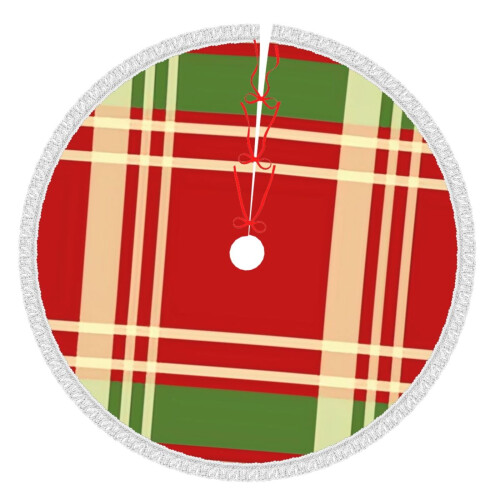 Christmas tree skirt plaid 48 inch