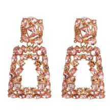Women's rhinestone geometric dangle stud earrings
