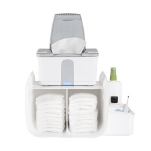 Nappy Tabletop Organizer, Stores Baby Nappies, Wipes & Baby Accessories, Newborn Nursery Essentials, White
