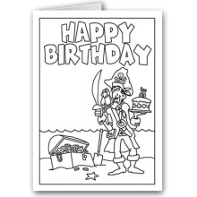 Stonehouse Collection | Ensemble de cartes de vœux à colorier Anniversaire Pirate | 12 cartes enfants et enveloppes