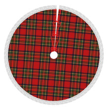 Christmas tree skirt plaid 48 inch