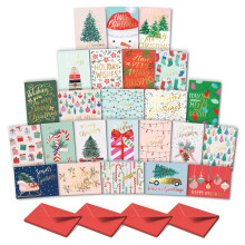 Cartes de vœux de Noël Sweetzer & Orange - Ensemble de 24 cartes avec enveloppes - 24 designs uniques en or