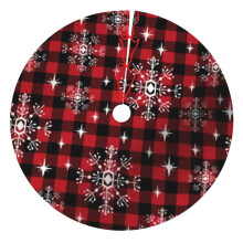 Christmas Tree Skirt Plaid 48 Inch Thick Rustic Decor