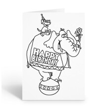 Stonehouse Collection | Ensemble de cartes d'anniversaire à colorier pour enfants | 12 cartes éléphant et enveloppes