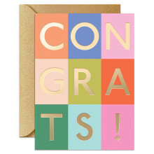 SWEETZER & ORANGE Congratulations Card with Gold Foil – 5”x7” Premium Greeting Card with Envelope & Seal – Thick Cardstock Elegant Design for