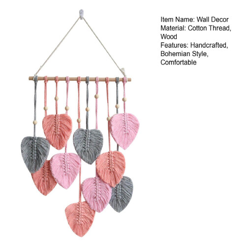Leaf Tapestry Wall Hanging Boho Macrame Handmade 36x48 in 2