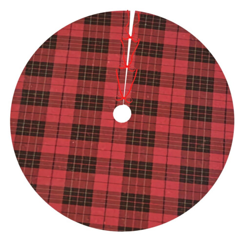 Christmas tree skirt plaid 36 inch thick rustic holiday