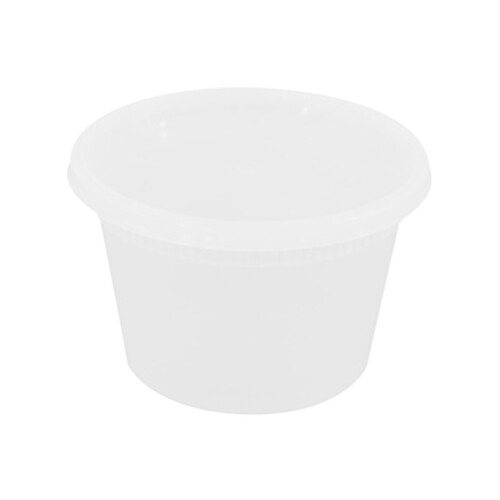 Disposable Plastic Soup Containers with Lids US Made 50 Pcs