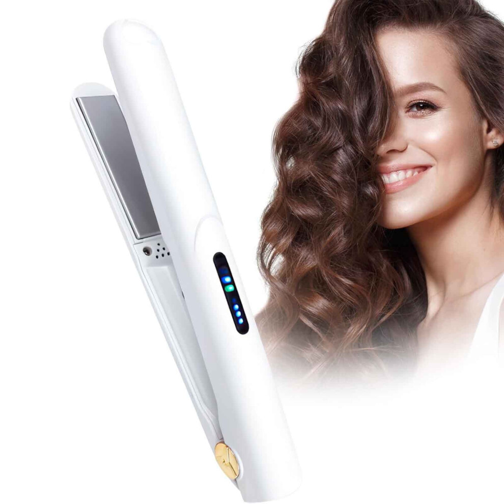 Ceramic 2-in-1 cordless hair straightener and curler white
