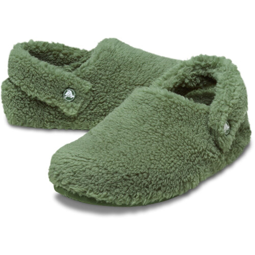 Crocs (, ) Crocs Classic Cozzzy Polyester Army Green Slippers 2