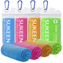 Sukeen Cooling Towels 4 Pack (40"x 12"), Microfiber Cool Towel,Soft Breathable C