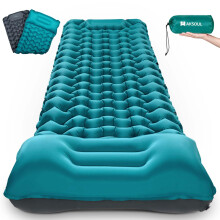 Camping Sleeping Self Inflating Mat: 10cm Thick Lightweight Single Camp Air Bed & Connectable Double Camping Pads & Compact Inflatable Roll
