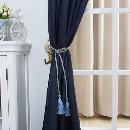 Decorative tassel rope hand tie backs black 2