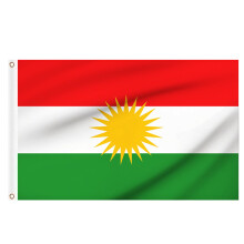 Kurdistan Flag 5ft x 3ft, Large Kurdish Flags with Brass Eyelets for School Cult