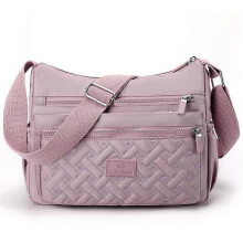 (Purple) Large Capacity Bag Shoulder Bag Backpacks Casual Small Bag New Simple Ladies Shoulder Bag Waterproof Nylon Cloth Bag