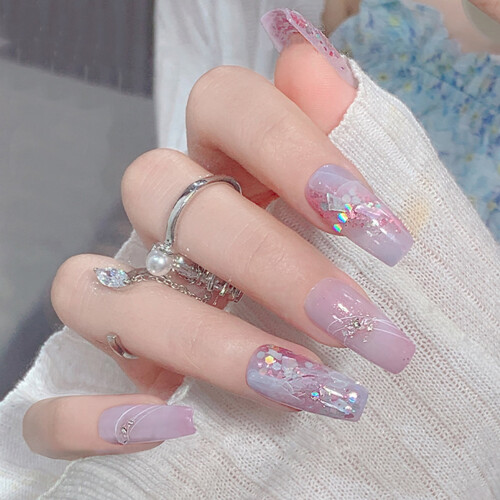 Pink nail art sequins box irregular reflective 1 set 2
