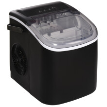 Countertop Ice Maker Machine 12kg/24H, Portable Ice Cube Maker 9 Cubes in 6-12 Mins, 46dB Ice Machine with Scoop & Basket for Home Kitchen Bar Black